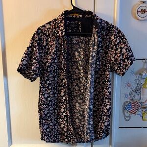 Floral Short Sleeve Men's Button Down Shirt